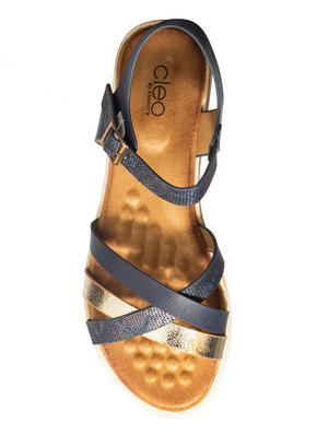 navy ankle strap sandal - 16997356 - Standard Image - 4
