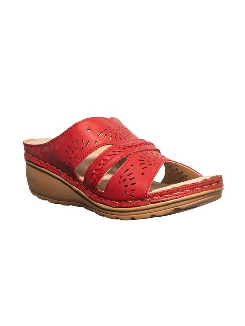 red synthetic mules sandals - 16997536 - Standard Image - 1