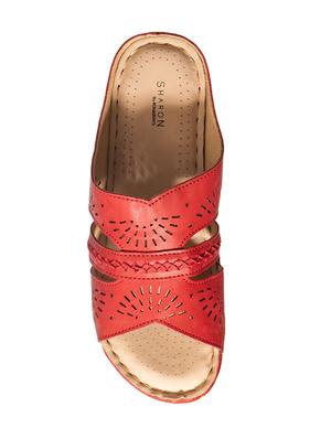 red synthetic mules sandals - 16997536 - Standard Image - 3