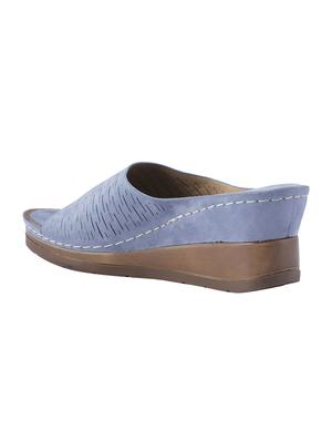 khadim's sharon women blue casual slip-on sandal - 16997609 - Standard Image - 3