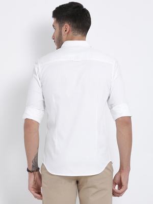 white solid casual shirt - 16997679 - Standard Image - 3