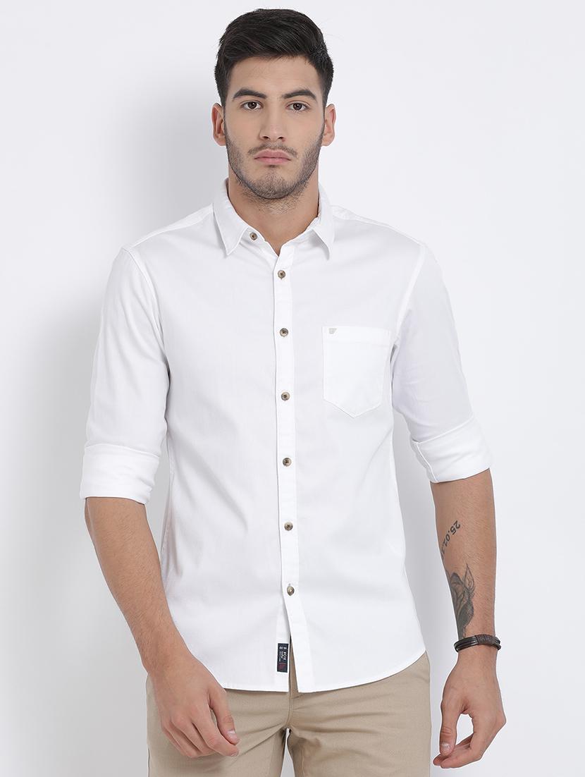 white solid casual shirt - 16997679 - Zoom Image - 1