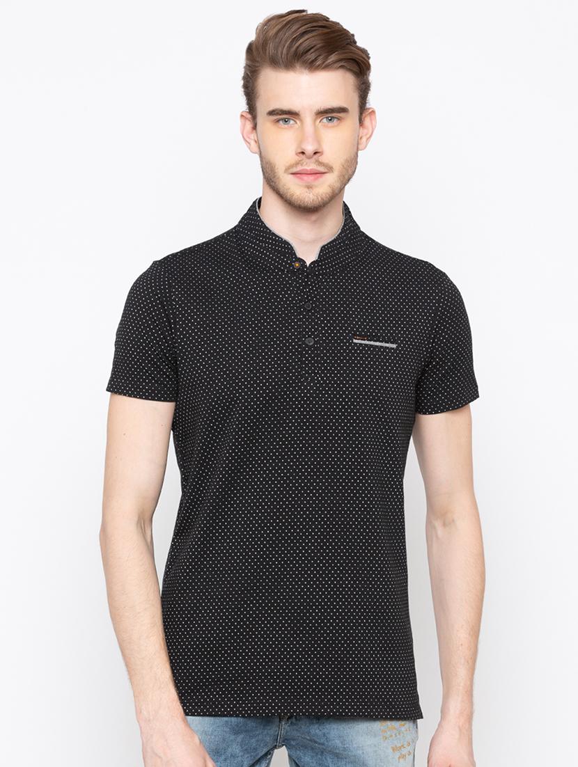 black polka dot print pocket t-shirt - 16997972 - Zoom Image - 1