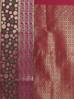 solid banarasi saree with blouse - 16998084 - Standard Image - 4