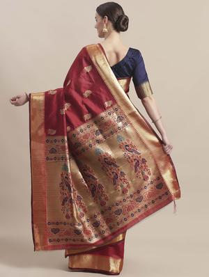 conversational banarasi saree with blouse - 16998088 - Standard Image - 2
