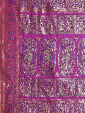 self design banarasi saree with blouse - 16998095 - Standard Image - 4