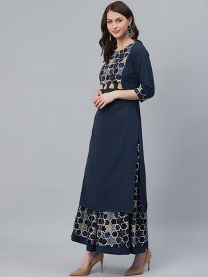 geometrical kurta palazzo set - 16998596 - Standard Image - 2