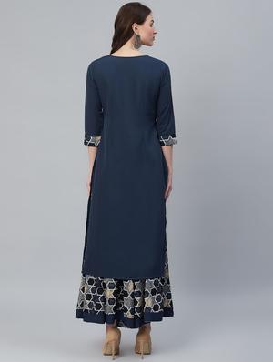 geometrical kurta palazzo set - 16998596 - Standard Image - 3