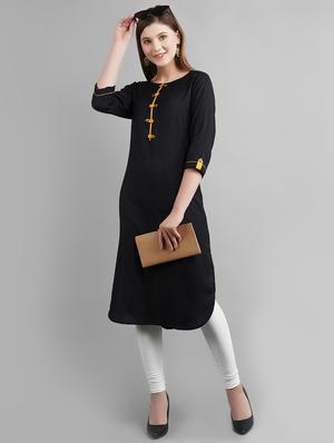 solid straight kurta - 16999012 - Standard Image - 4