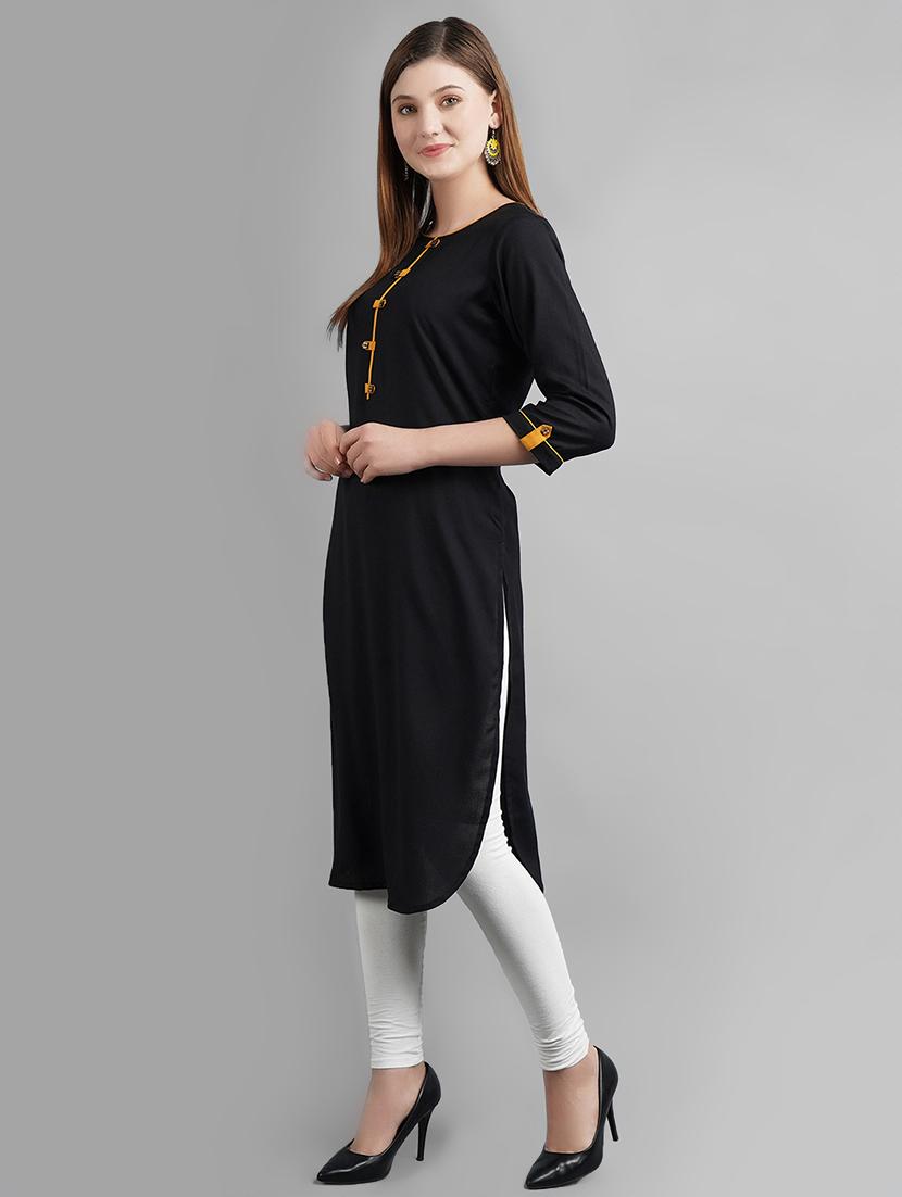 solid straight kurta - 16999012 - Zoom Image - 2