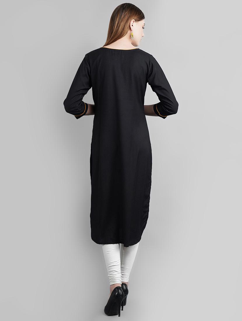 solid straight kurta - 16999012 - Zoom Image - 3