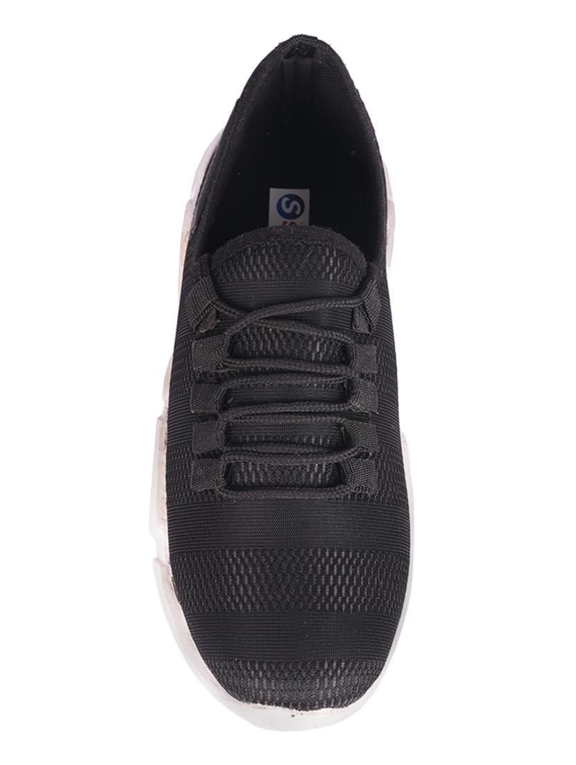 black mesh & synthetic lace up sneakers - 16999547 - Zoom Image - 4