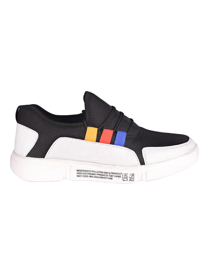 black mesh & synthetic lace up sneakers - 16999550 - Zoom Image - 2