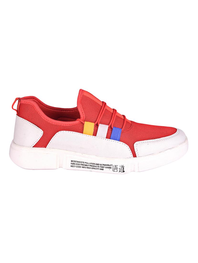 red mesh & synthetic lace up sneakers - 16999551 - Zoom Image - 2