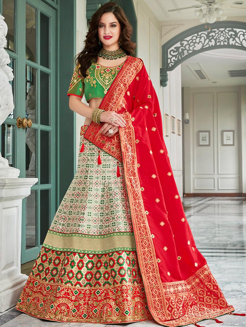 self design panelled lehenga - 16999673 - Zoom Image - 1