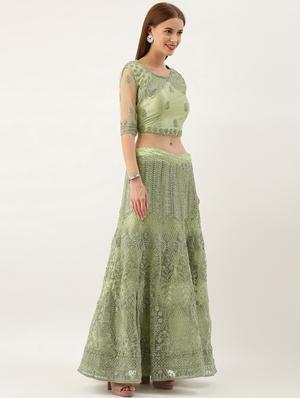 embroidered flared lehenga - 16999678 - Standard Image - 2
