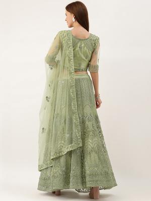 embroidered flared lehenga - 16999678 - Standard Image - 3