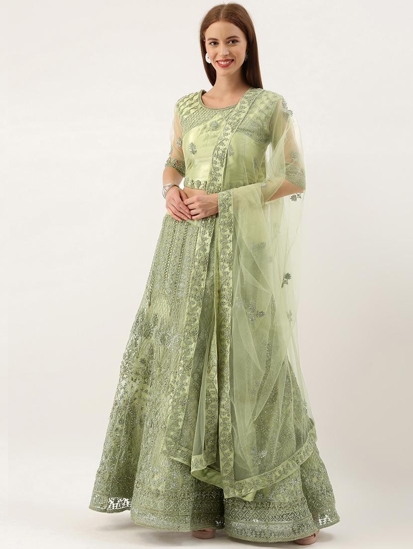 embroidered flared lehenga - 16999678 - Zoom Image - 1