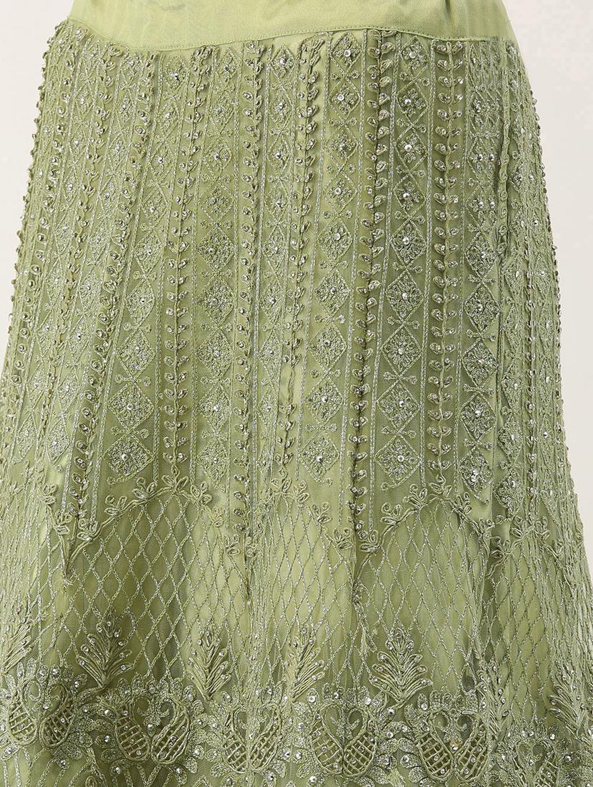 embroidered flared lehenga - 16999678 - Zoom Image - 4