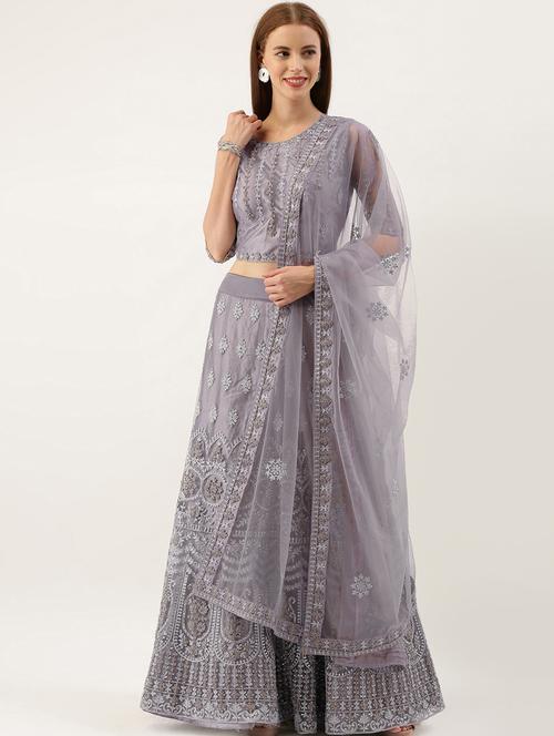embroidered flared lehenga - 16999680 - Standard Image - 1