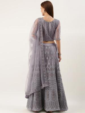 embroidered flared lehenga - 16999680 - Standard Image - 3