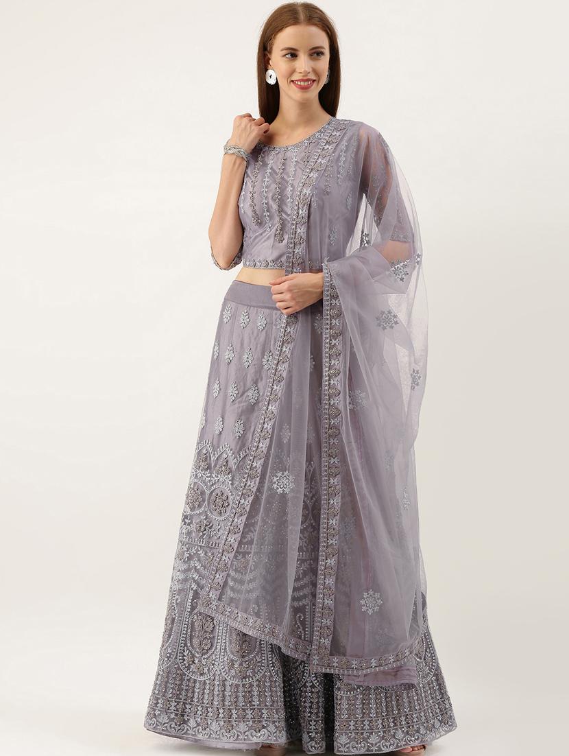 embroidered flared lehenga - 16999680 - Zoom Image - 1