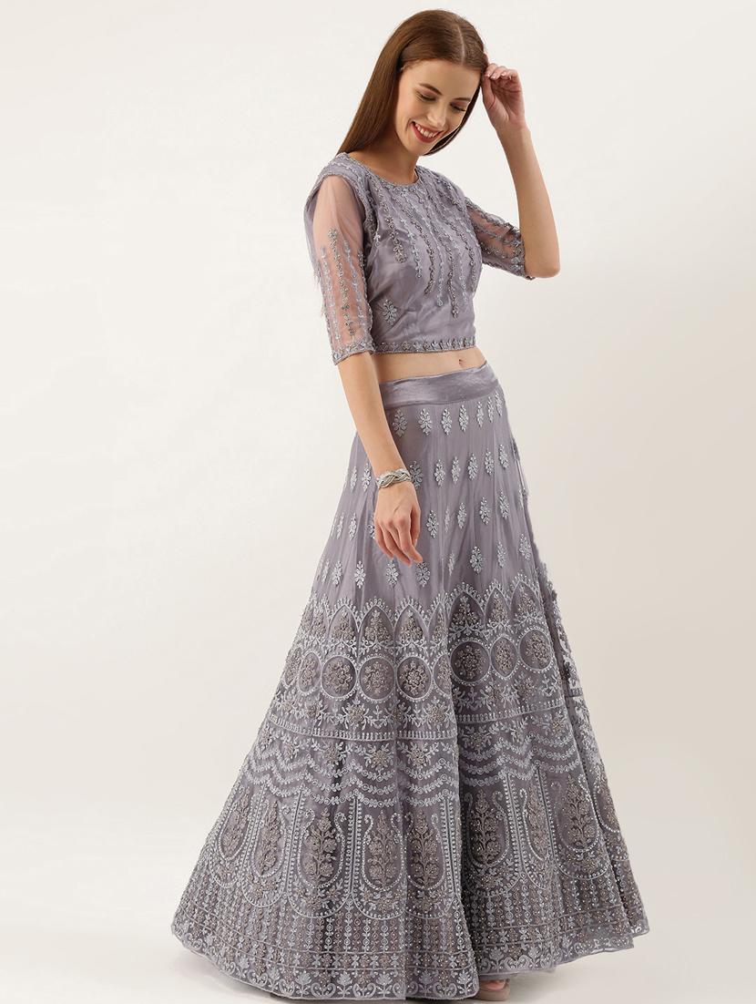 embroidered flared lehenga - 16999680 - Zoom Image - 2