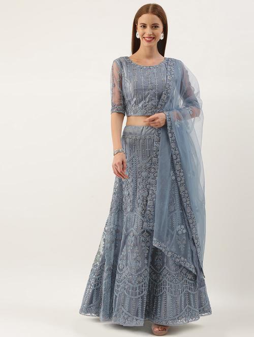 embroidered flared lehenga - 16999681 - Standard Image - 1