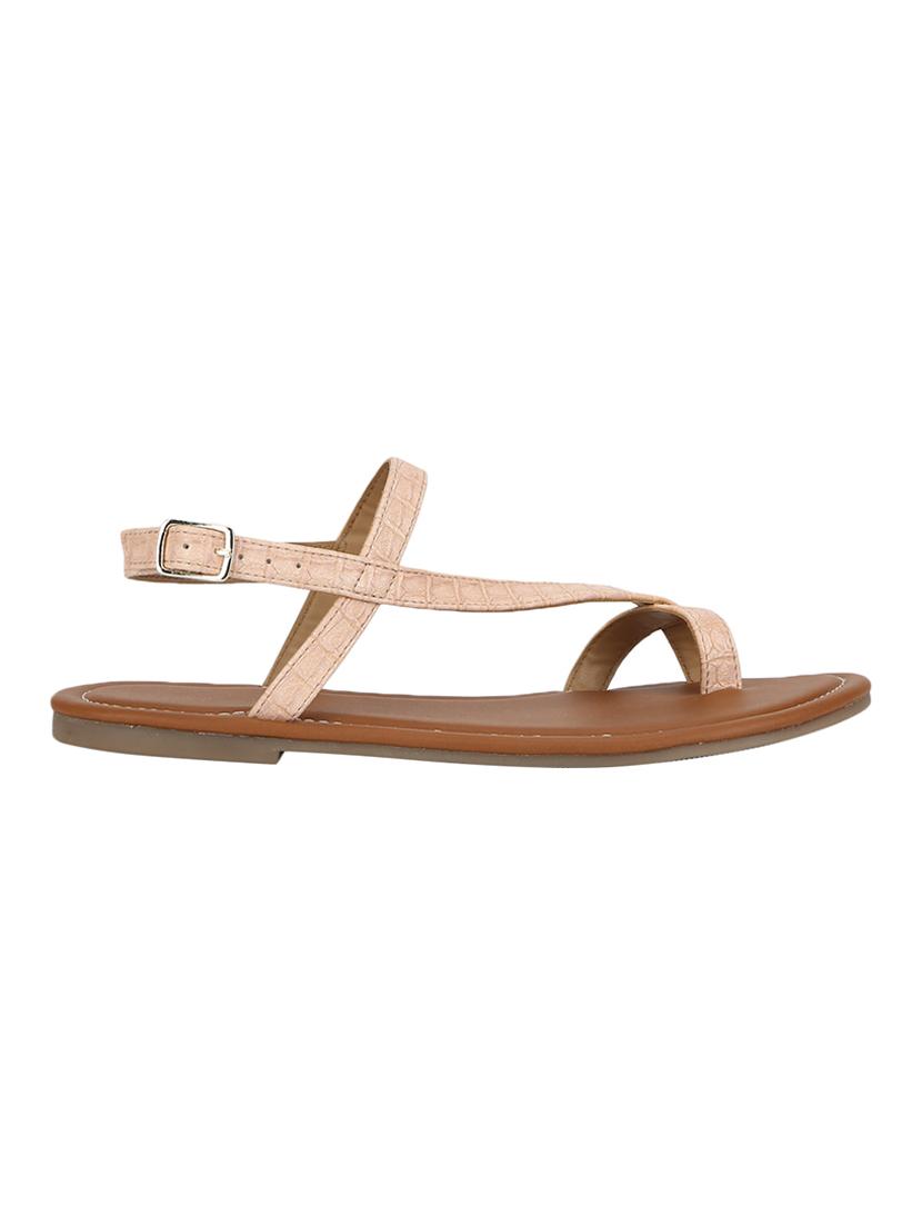 beige pu slip on sandals - 16999926 - Zoom Image - 2