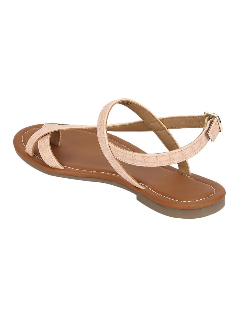 beige pu slip on sandals - 16999926 - Zoom Image - 3
