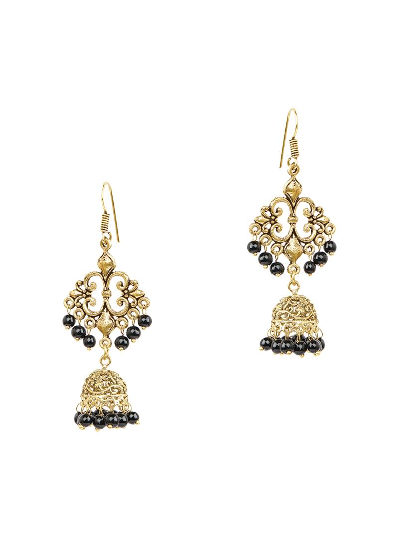 black brass jhumka earring - 16999959 - Zoom Image - 1