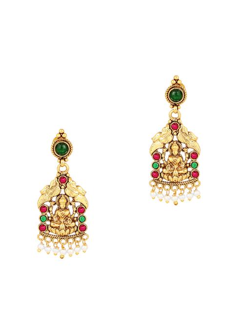 gold brass drop earring - 16999969 - Standard Image - 1