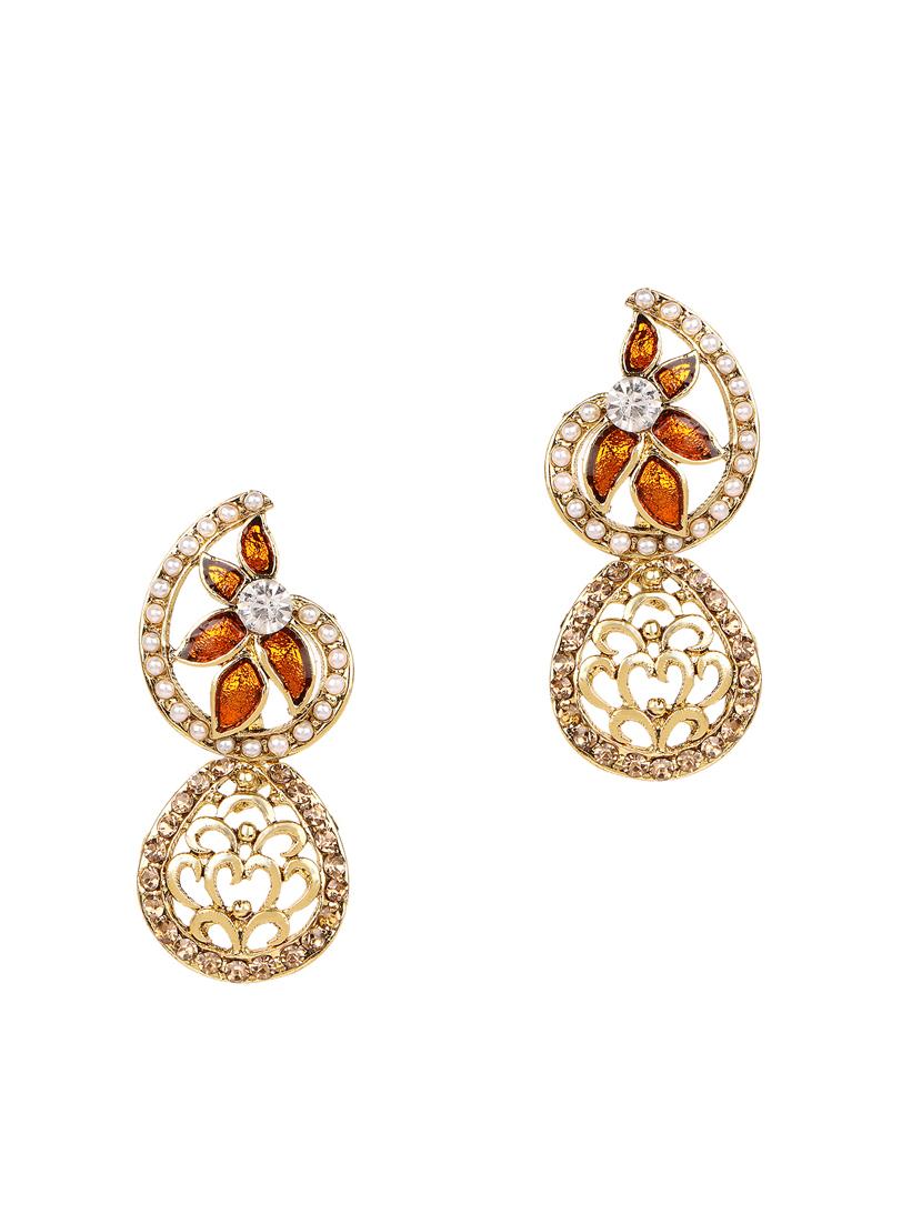 gold brass drop earring - 16999973 - Zoom Image - 1