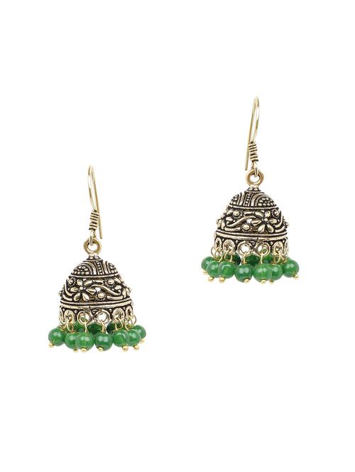 green brass jhumka earring - 16999974 - Standard Image - 1