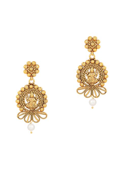 gold brass drop earring - 16999978 - Standard Image - 1