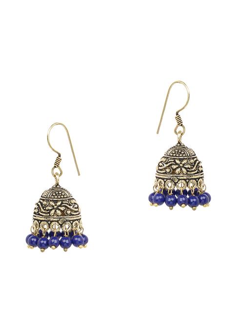 purple brass jhumka earring - 16999983 - Standard Image - 1