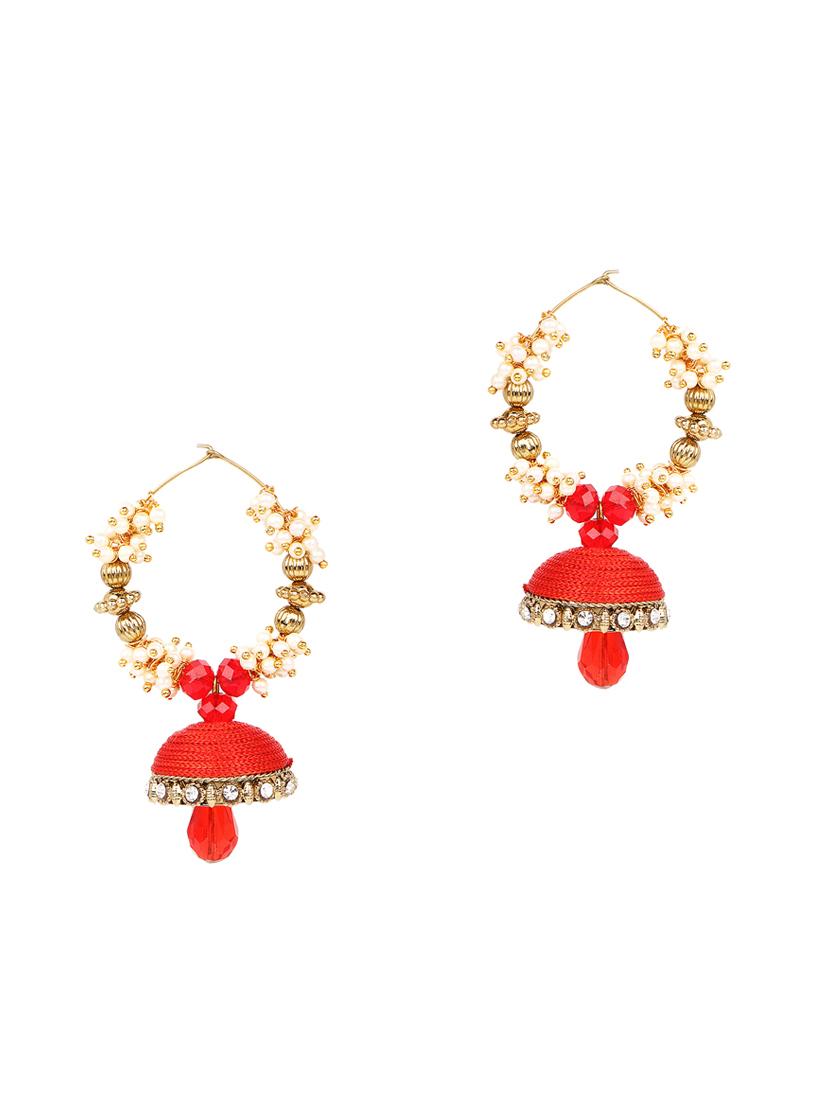 orange brass hoop earring - 16999985 - Zoom Image - 1