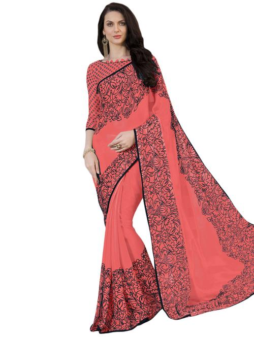 floral printed saree with blouse - 17000084 - Standard Image - 1