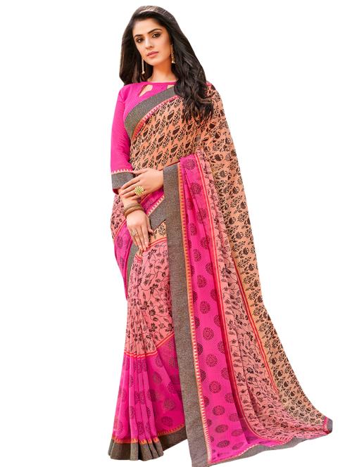 floral printed saree with blouse - 17000110 - Standard Image - 1