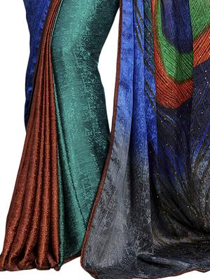 abstract printed saree with blouse - 17000145 - Standard Image - 2
