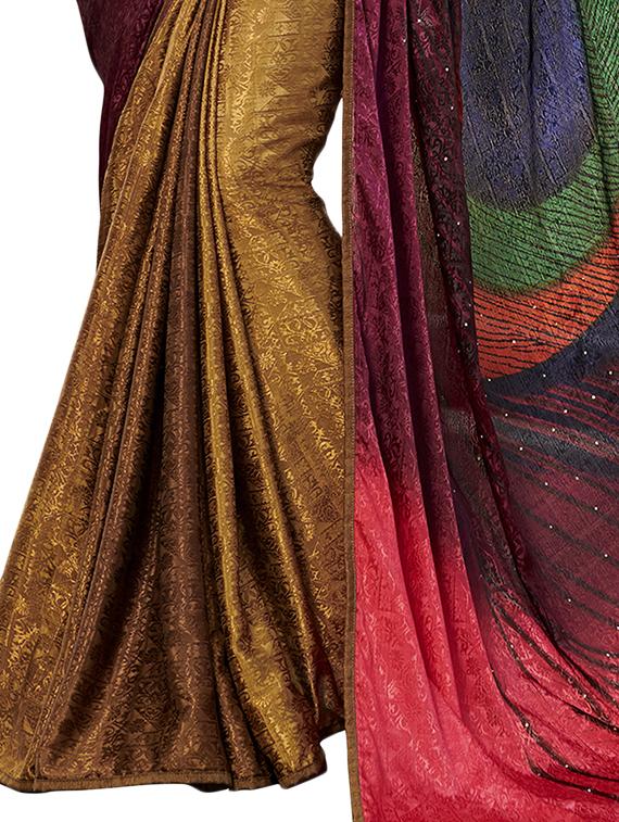 abstract printed saree with blouse - 17000146 - Zoom Image - 2
