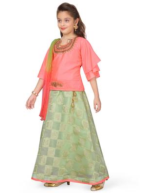 orange silk blend lehnga choli - 17000572 - Standard Image - 2