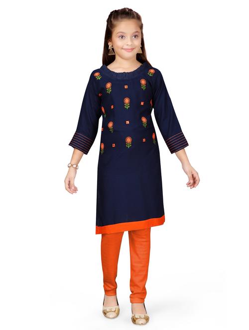 navy blue cotton suit set - 17000586 - Standard Image - 1