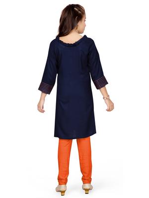 navy blue cotton suit set - 17000586 - Standard Image - 3