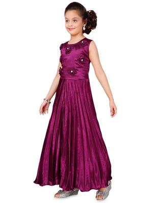 purple satin party gown - 17000605 - Standard Image - 2