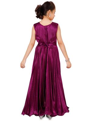 purple satin party gown - 17000605 - Standard Image - 3
