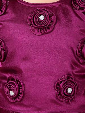 purple satin party gown - 17000605 - Standard Image - 4