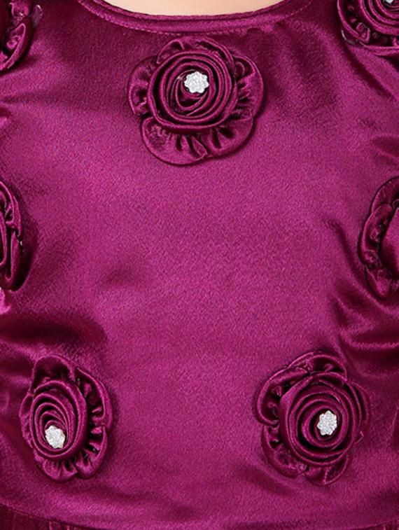 purple satin party gown - 17000605 - Zoom Image - 4