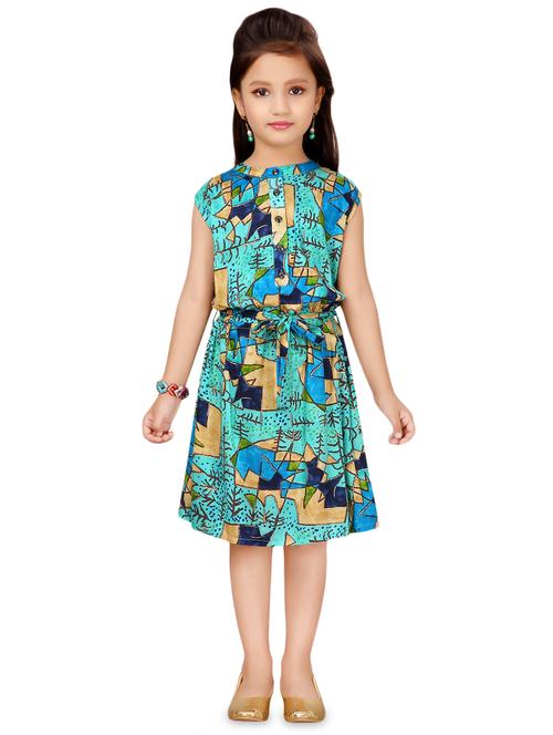 green polyester frock - 17000607 - Standard Image - 1