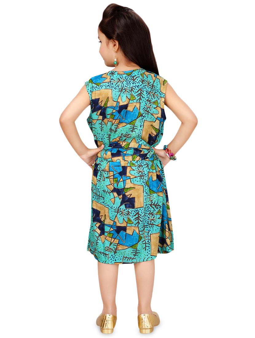 green polyester frock - 17000607 - Zoom Image - 3